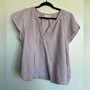 Light Purple Ruffle Sleeve Top